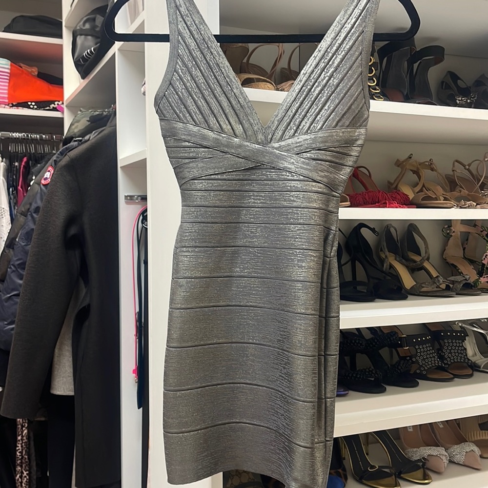 Herve leger xxs metallic dress
